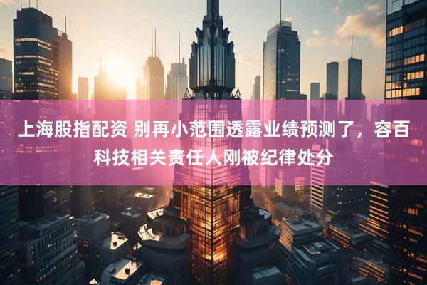 上海股指配资 别再小范围透露业绩预测了，容百科技相关责任人刚被纪律处分