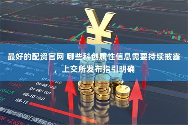 最好的配资官网 哪些科创属性信息需要持续披露，上交所发布指引明确